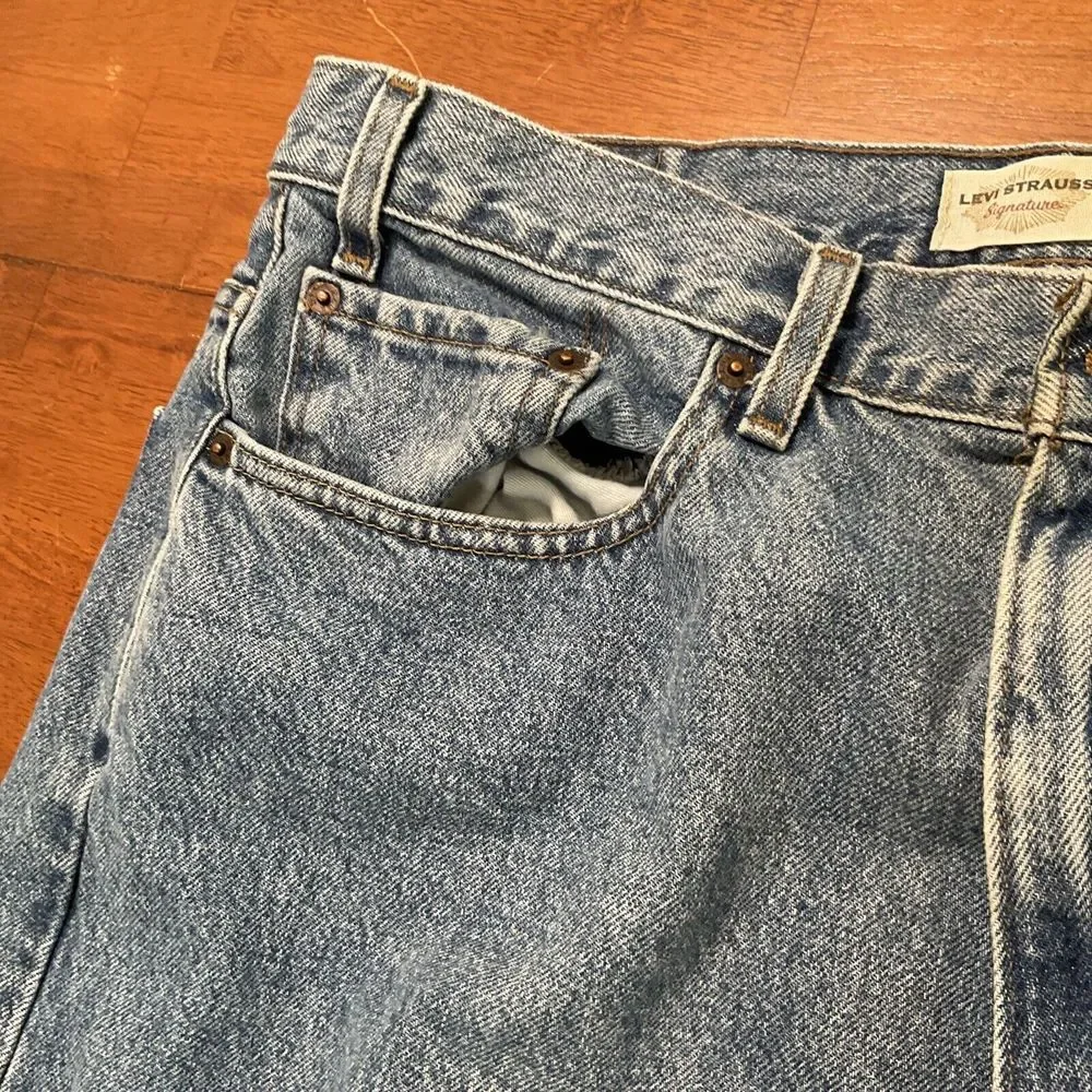Signature by Levi Strauss & Co. Regular Straight Jeans Men's 40x30 Blue Medium